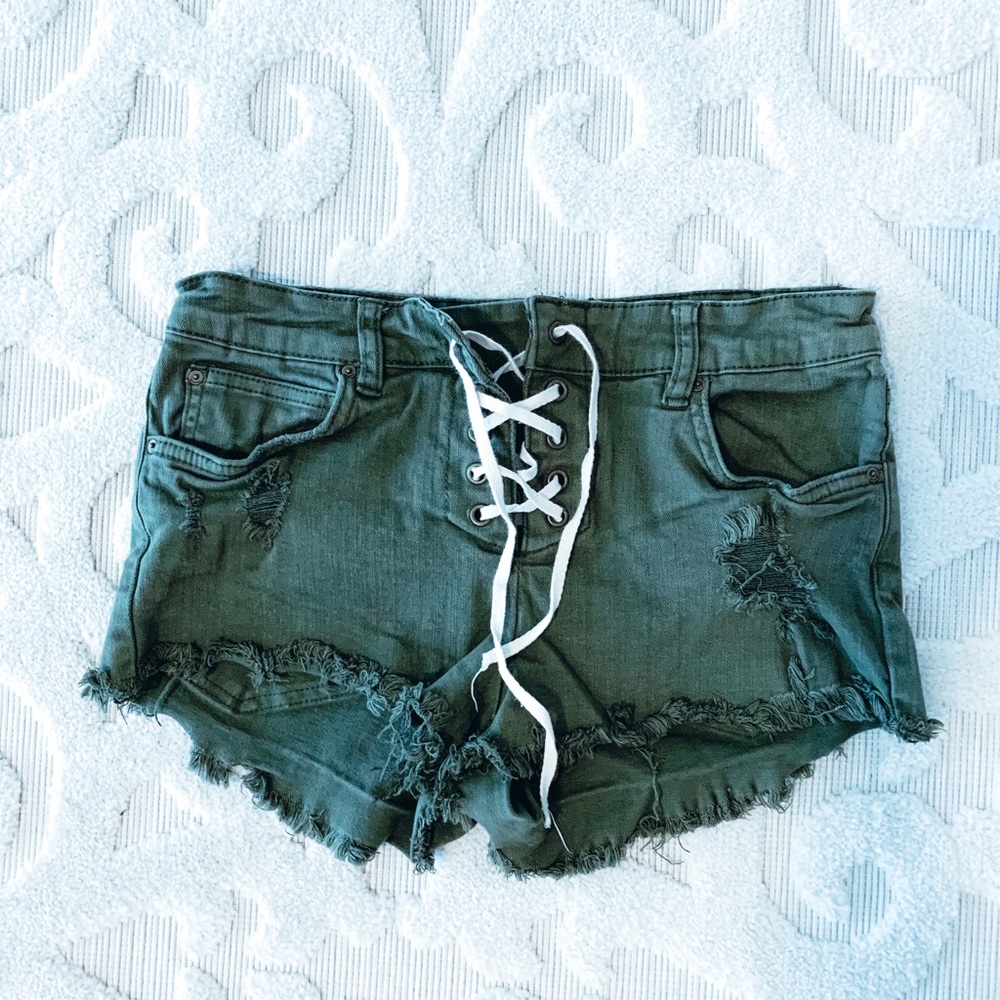 Billabong olive jean shorts